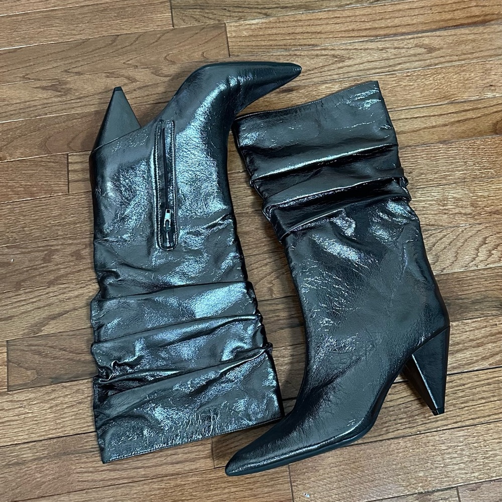 Pewter Leather Women's Boots
